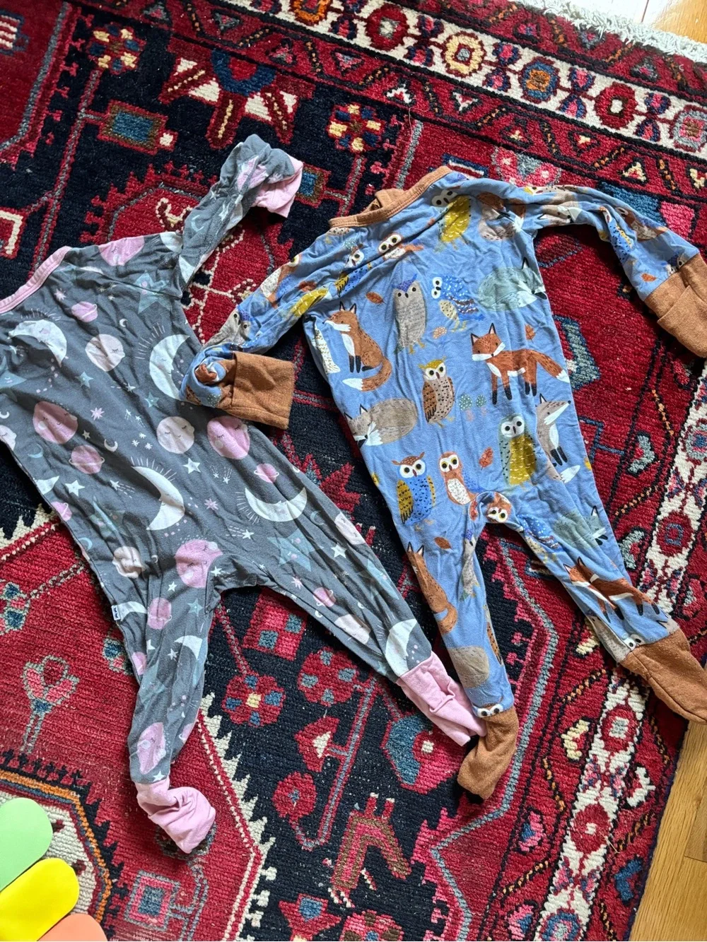 Little Sleepies zip-up footed pajamas duo